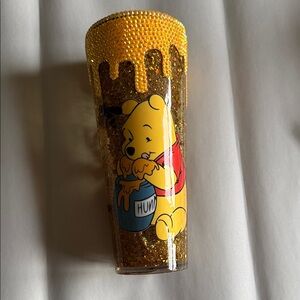 Winnie the Pooh Gold Glitter Travel Tumbler